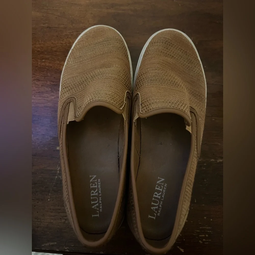 Lauren Ralph Lauren Brown Textured Slip-On Flats size 7.5